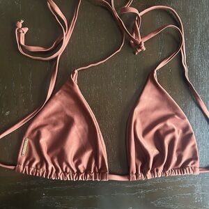 PrettyLittleThing Terracotta Triangle Bikini Top